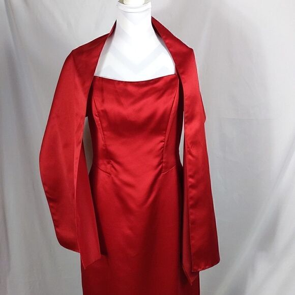 Vtg. Dave & Johnny Satin Formal Dress - Picture 9 of 9